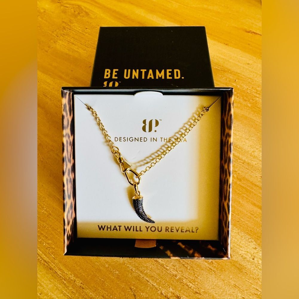 Bomb Party Untamed NK91299 “Flawlessly Clawed” Necklace Gold & Hematite Plating.